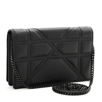 Christian Dior Ultra Matte Calfskin Diorama Wallet on Chain Pouch Black 3 of 11