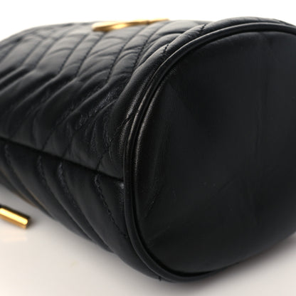 Gucci Calfskin Matelasse Mini GG Marmont 2.0 Bucket Bag Black 8 of 9
