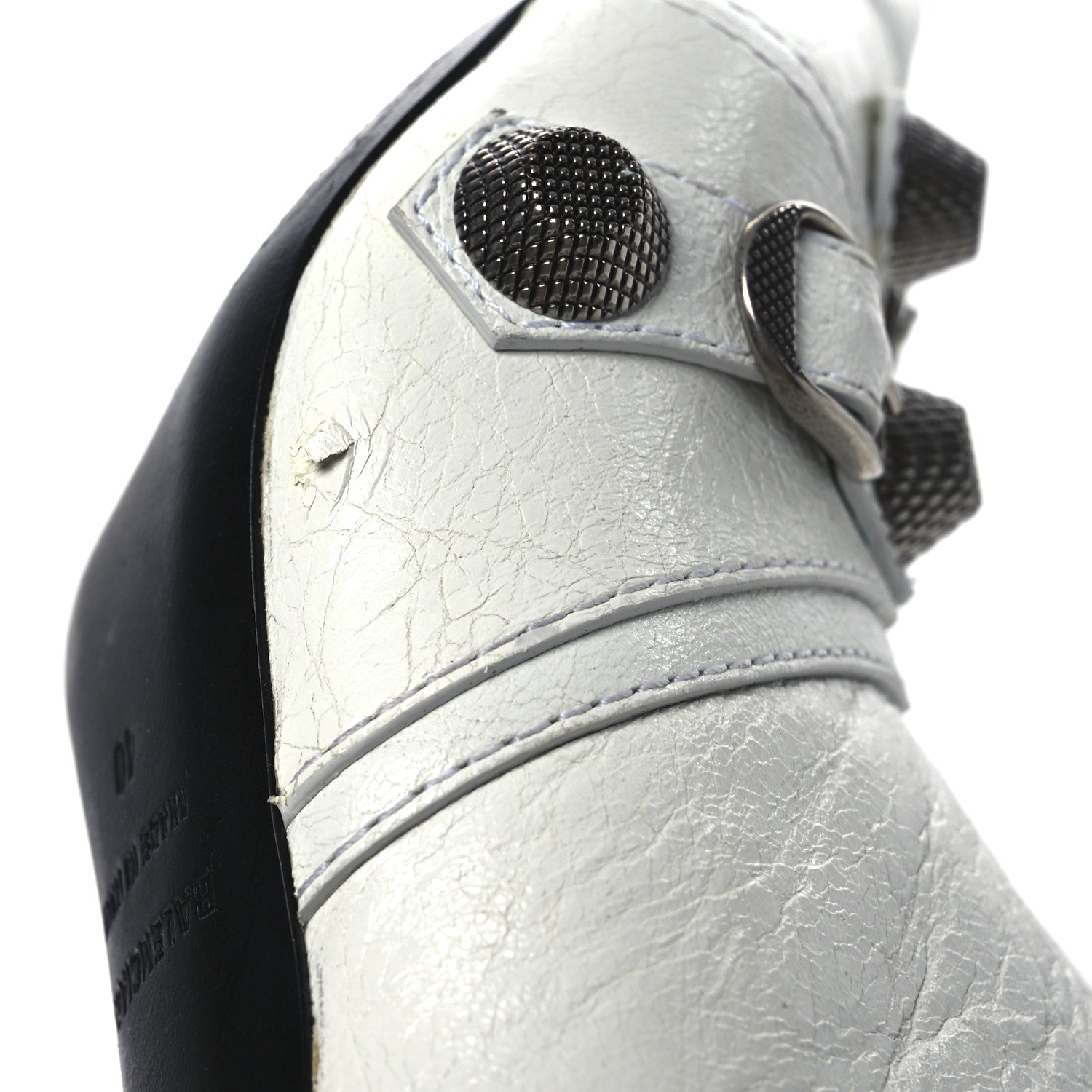 Balenciaga Agneau Arena Cagole 90mm Boots 40 Optic White Silver 11 of 14