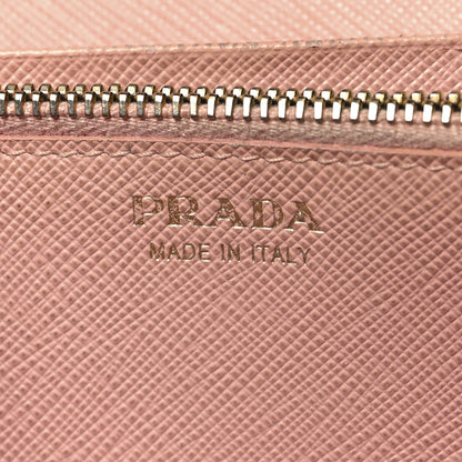 Prada Saffiano Bi-Color Metal Continental Flap Travel Wallet Cammeo Orchidea 7 of 11
