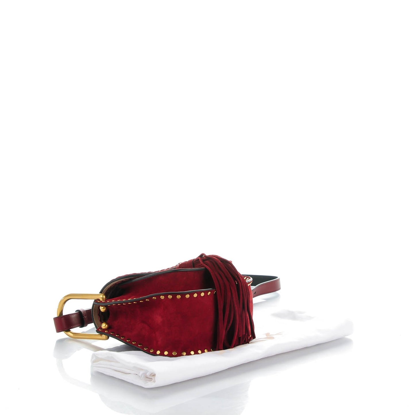 Suede Calfskin Braided Mini Hudson Shoulder Bag Sienna Red