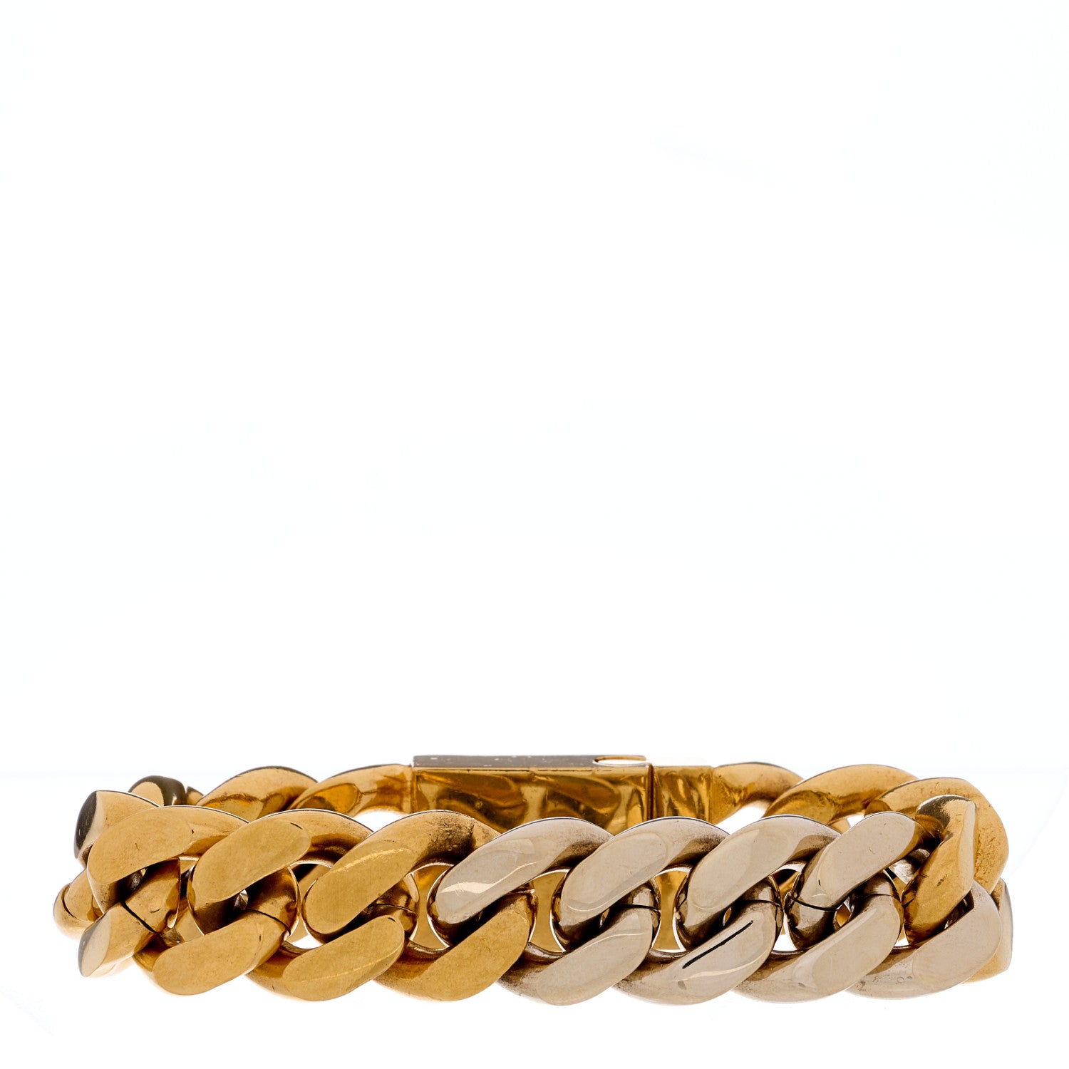 Saint Laurent Metal Two Tone Chain Link Bracelet Gold 2 of 3