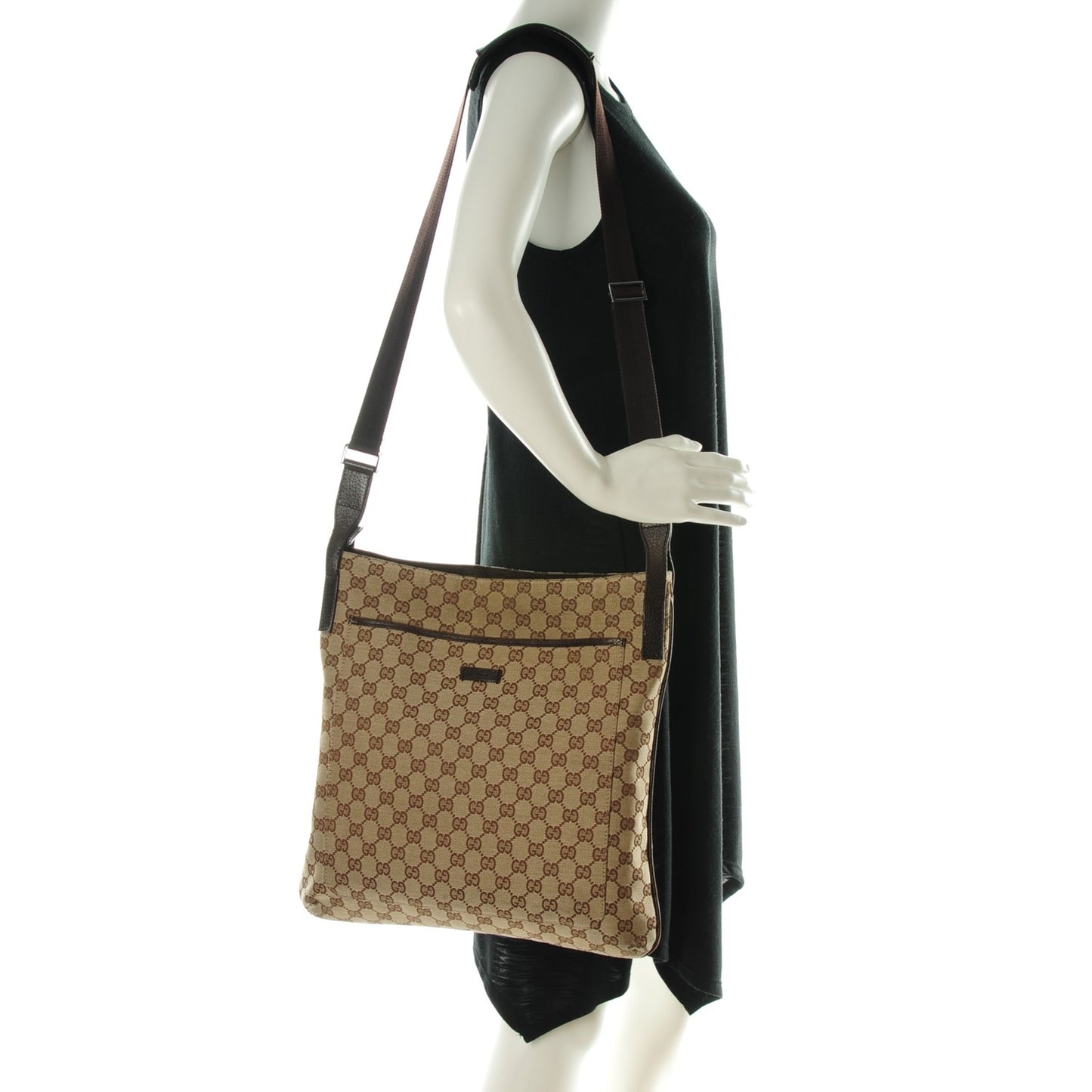 Monogram Large Flat Messenger Bag Dark Brown