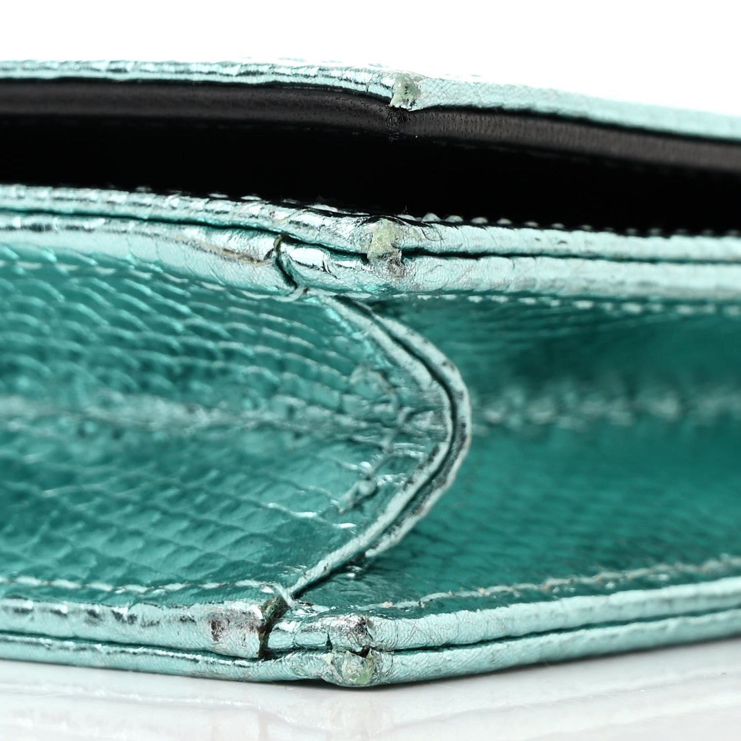 Metallic Lizard Lady Dior Croisiere Chain Clutch Blue