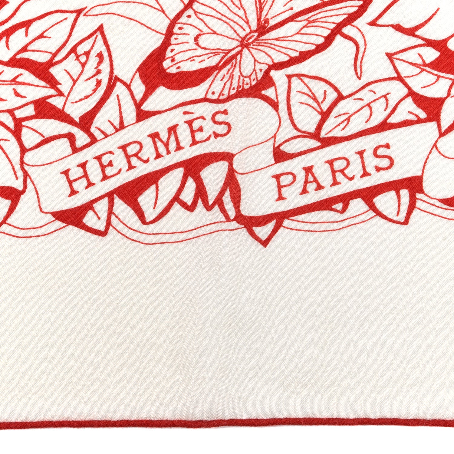 Hermes Cashmere Silk Jungle Love Tattoo Shawl 140 White Rouge 2 of 5