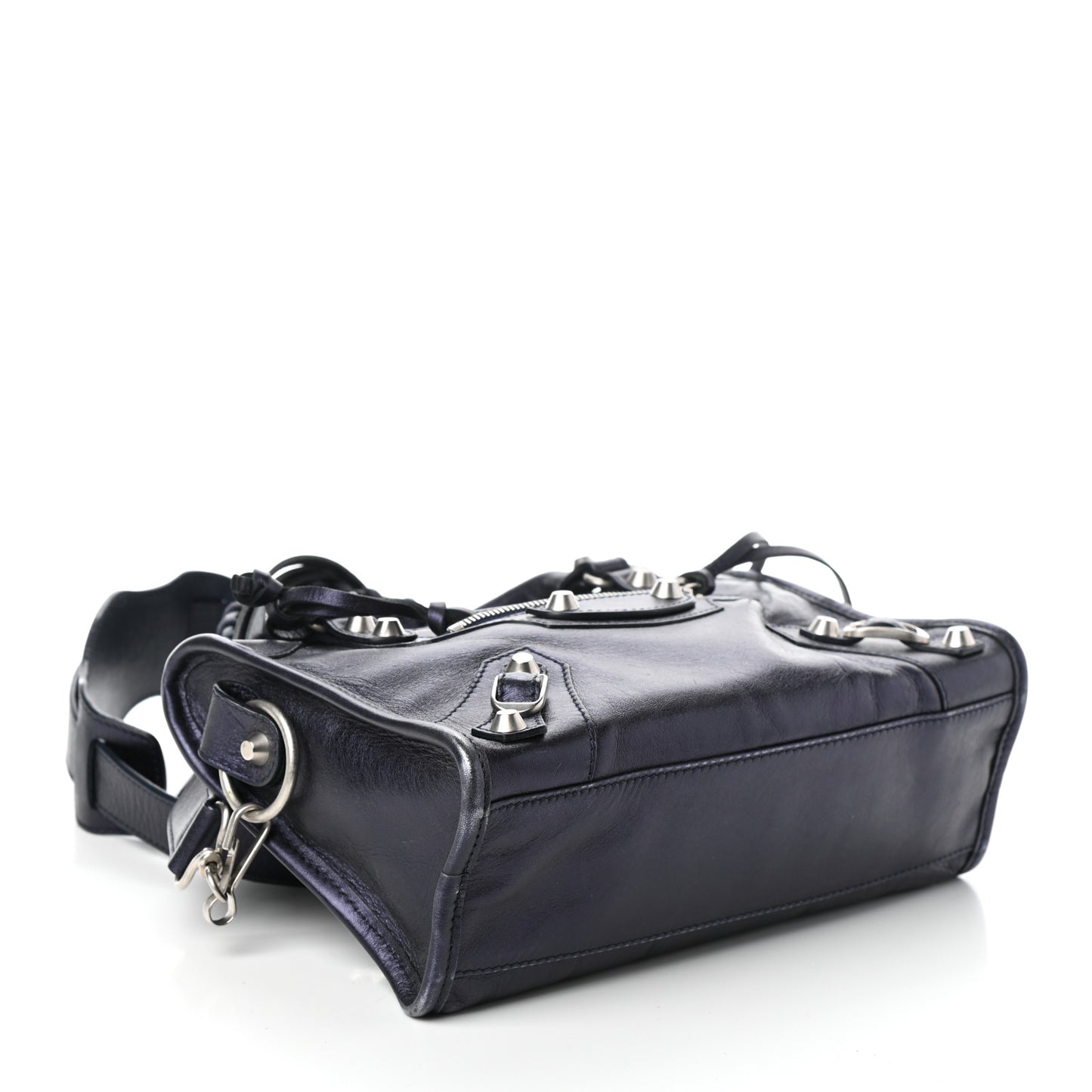 Metallic Agneau Classic Silver Hardware Mini City Maree