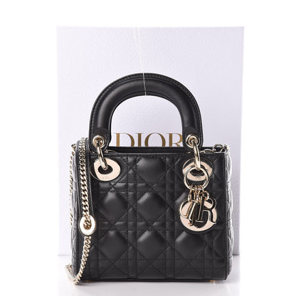 Christian Dior Lambskin Cannage Mini Lady Dior Black 11 of 11