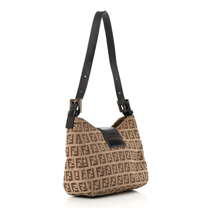 Fendi Zucchino Vitello Hobo Beige Black 3 of 23