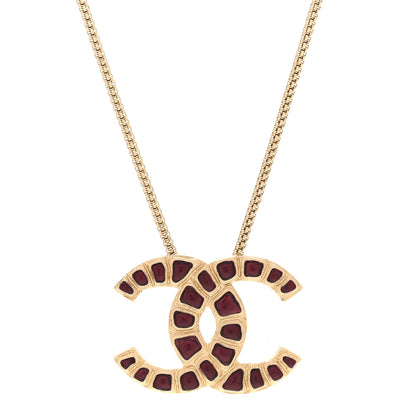 Chanel Resin Along The Nile CC Pendant Necklace Gold Purple 4 of 5