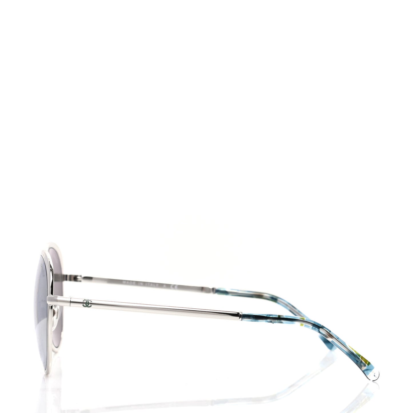 Metal Spring Round Sunglasses 4206 Silver