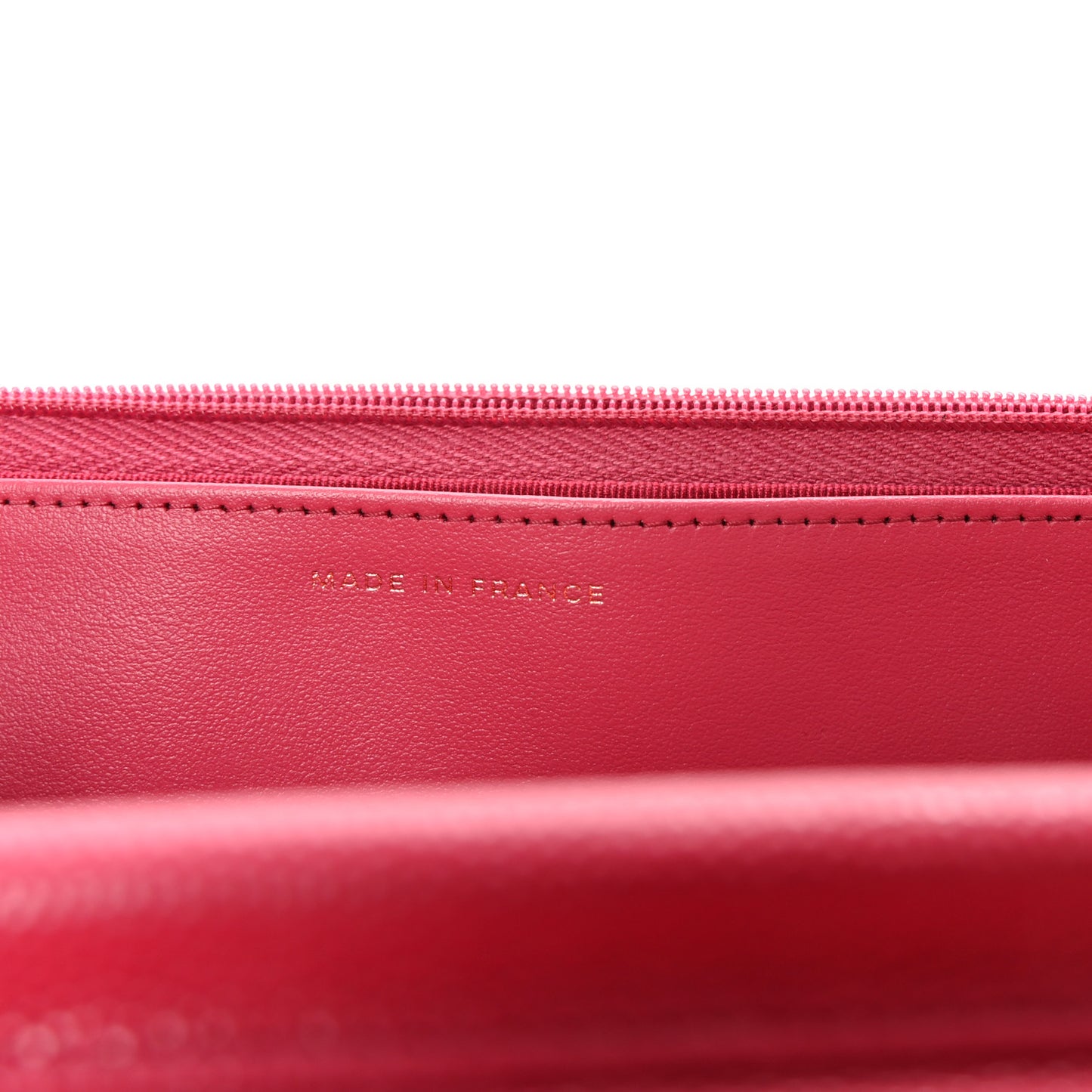 Caviar Quilted Wallet on Chain WOC Dark Pink