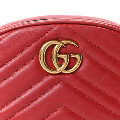 Gucci Calfskin Matelasse GG Marmont Belt Bag 85 34 Hibiscus Red 7 of 9