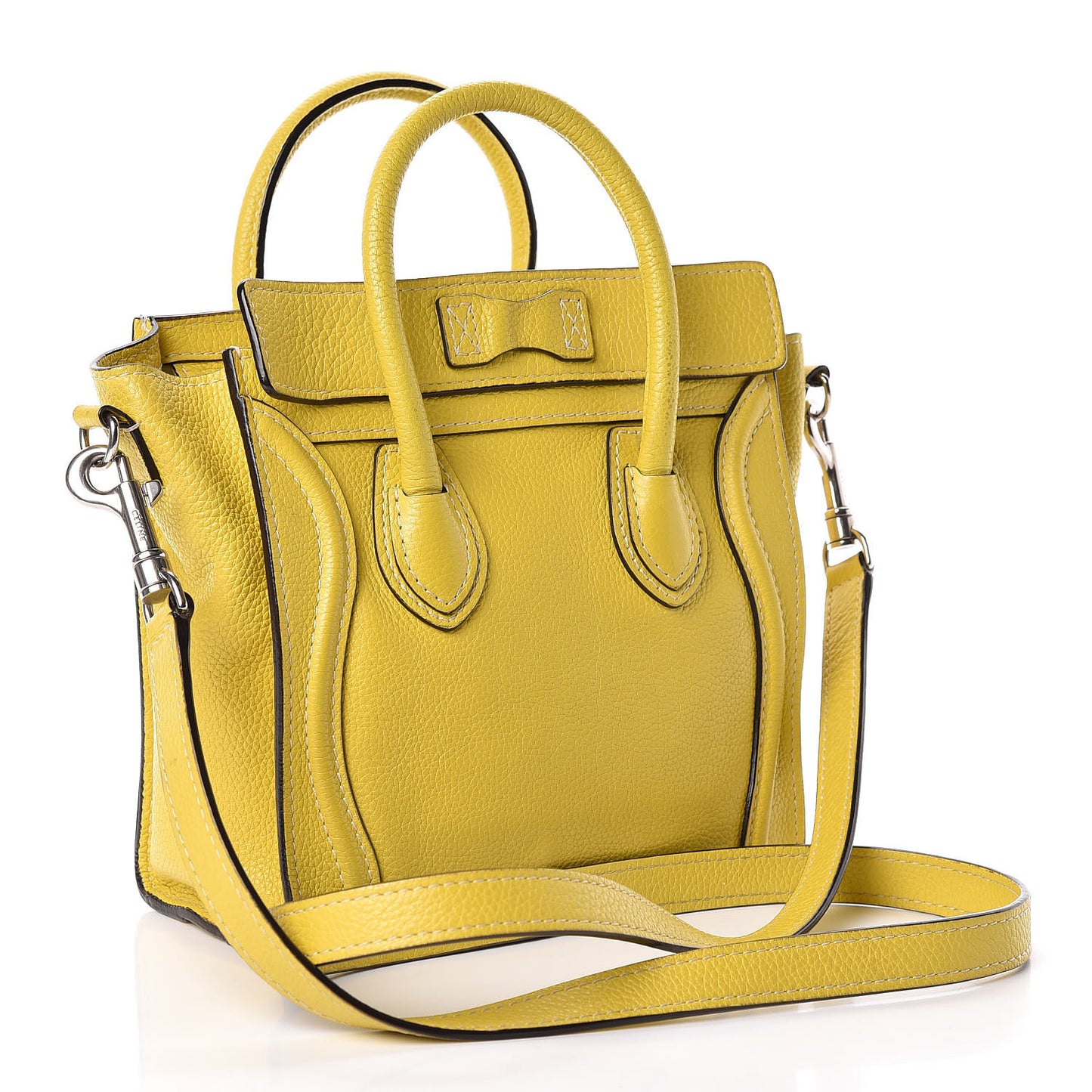 Drummed Calfskin Nano Luggage Citron