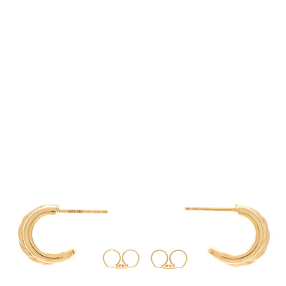 David Yurman 18K Yellow Gold Mercer Double Huggie Hoop Earrings 3 of 5