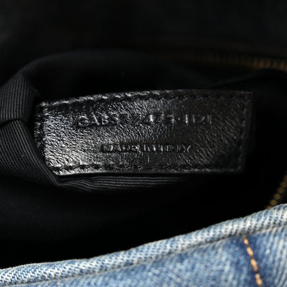 Saint Laurent Denim Quilted Medium Loulou Puffer Monogram Chain Satchel Blue Cinnamon 6 of 9