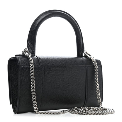 Balenciaga Grained Calfskin Hourglass Top Handle Crossbody Phone Holder Black 2 of 5