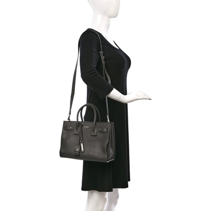 Saint Laurent Grained Calfskin Baby Sac De Jour Souple Coal 2 of 11