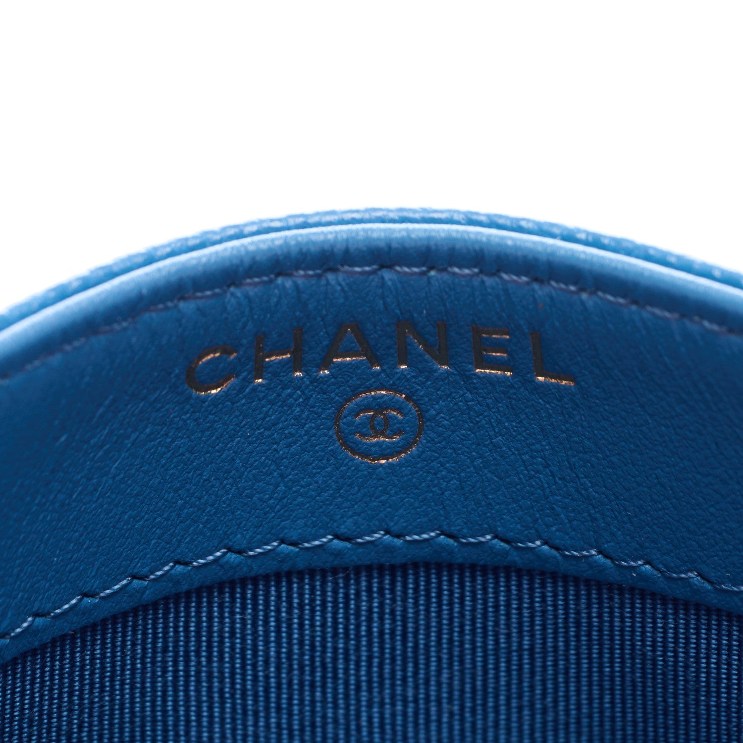 Chanel Caviar Quilted Card Holder Blue 6 of 8