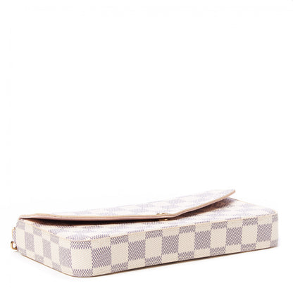 Louis Vuitton Damier Azur Pochette Felicie Chain Wallet Rose Ballerine 8 of 8