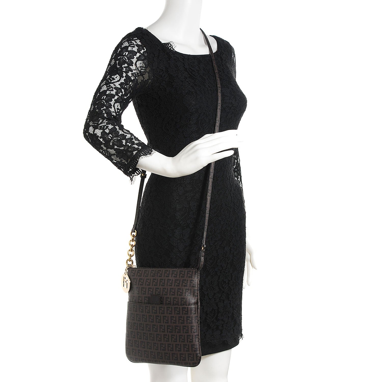 Fendi Zucchino Spalmati Forever Small Crossbody Moro Black 2 of 10