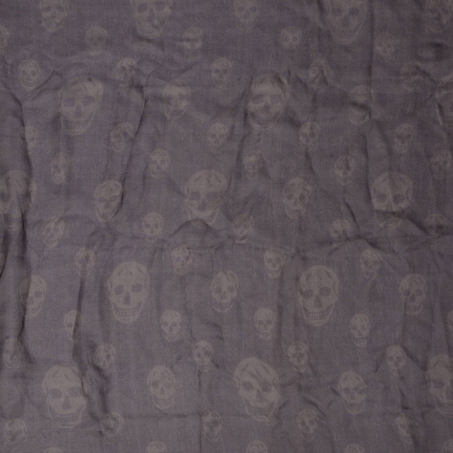 Silk Chiffon Skull Scarf Dark Grey