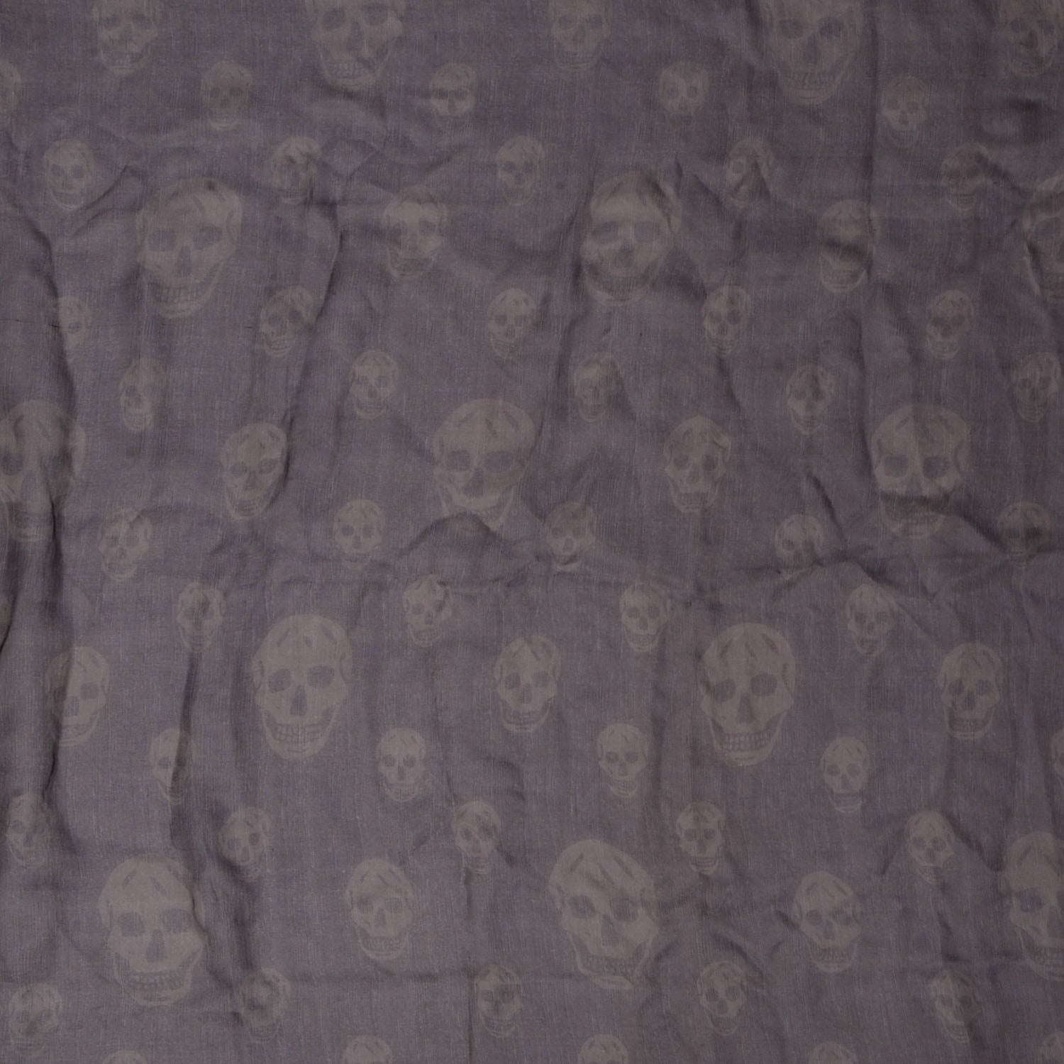 Alexander McQueen Silk Chiffon Skull Scarf Dark Grey 1 of 7
