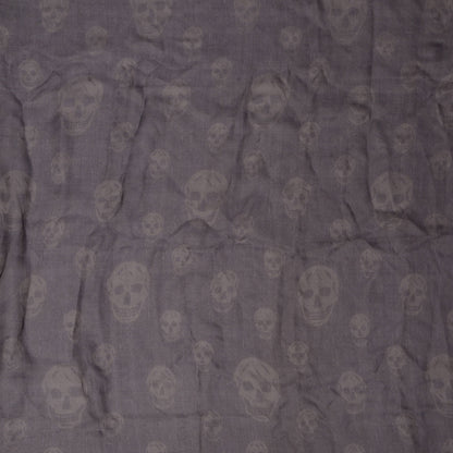 Alexander McQueen Silk Chiffon Skull Scarf Dark Grey 1 of 7