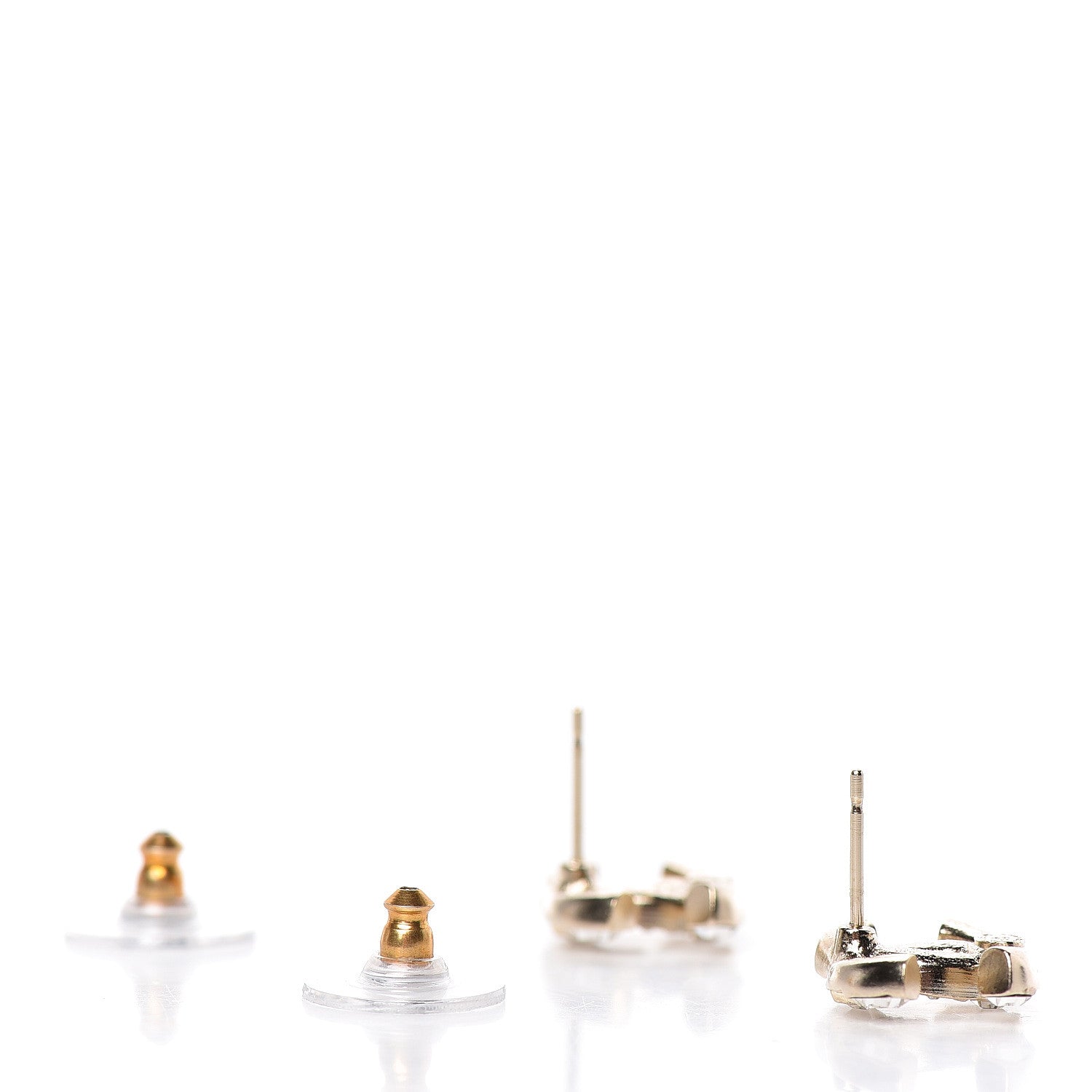 Chanel Crystal Baguette CC Earrings Gold 3 of 5