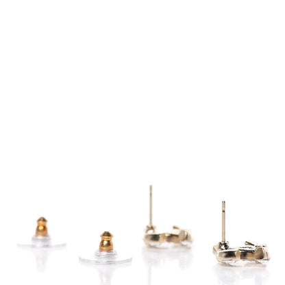 Chanel Crystal Baguette CC Earrings Gold 3 of 5