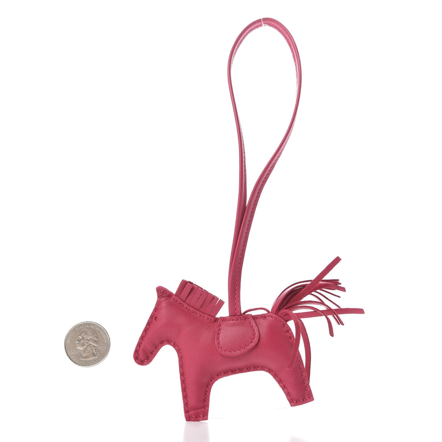 Milo Lambskin Grigri Rodeo Horse Bag Charm PM Rose Mexico