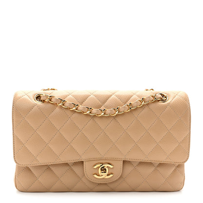 Chanel Caviar Quilted Medium Double Flap Beige Clair 1 of 10