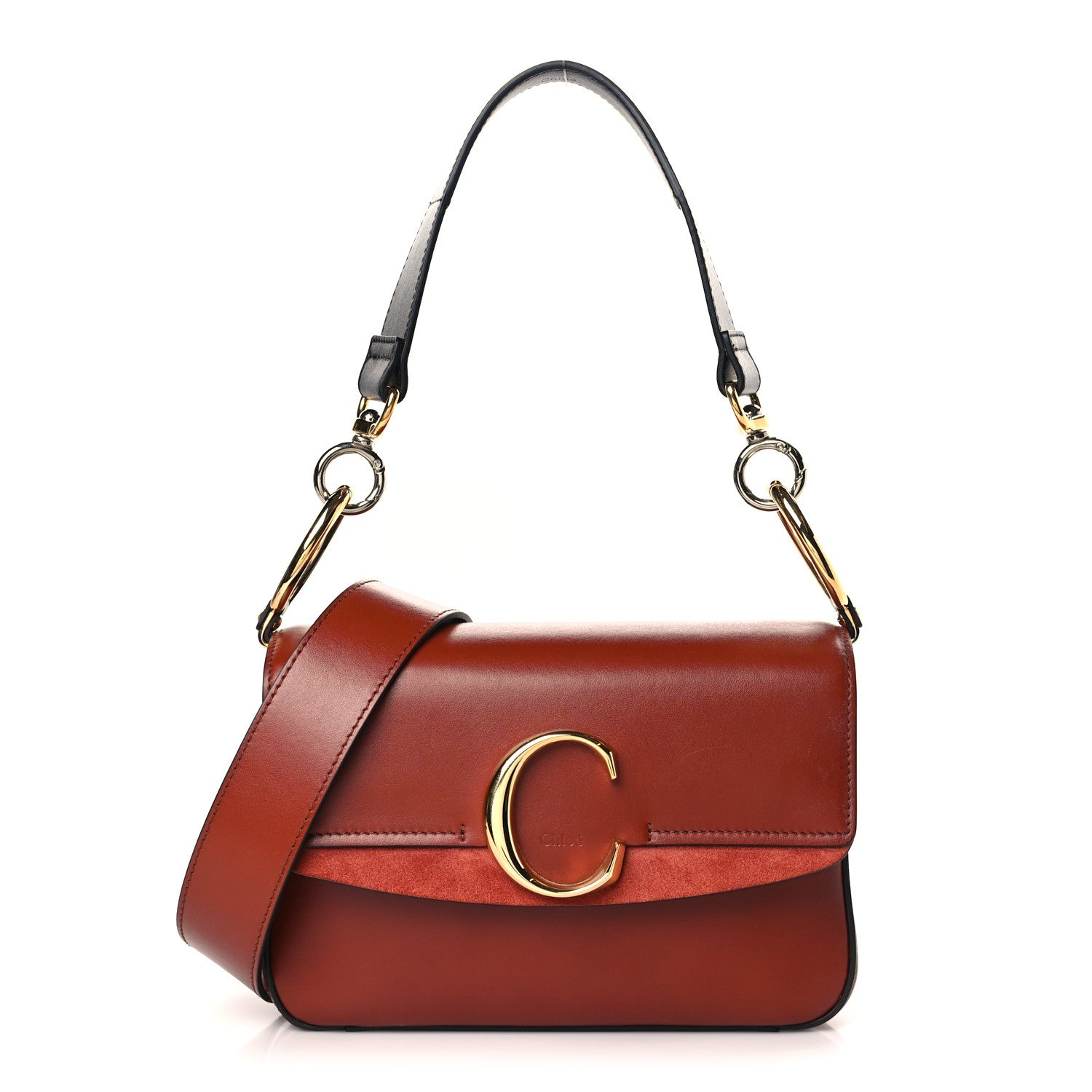 Chloe Calfskin Small C Double Carry Sepia Brown 1 of 9