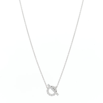 Hermes 18K White Gold Diamond Finesse Pendant Necklace 1 of 5