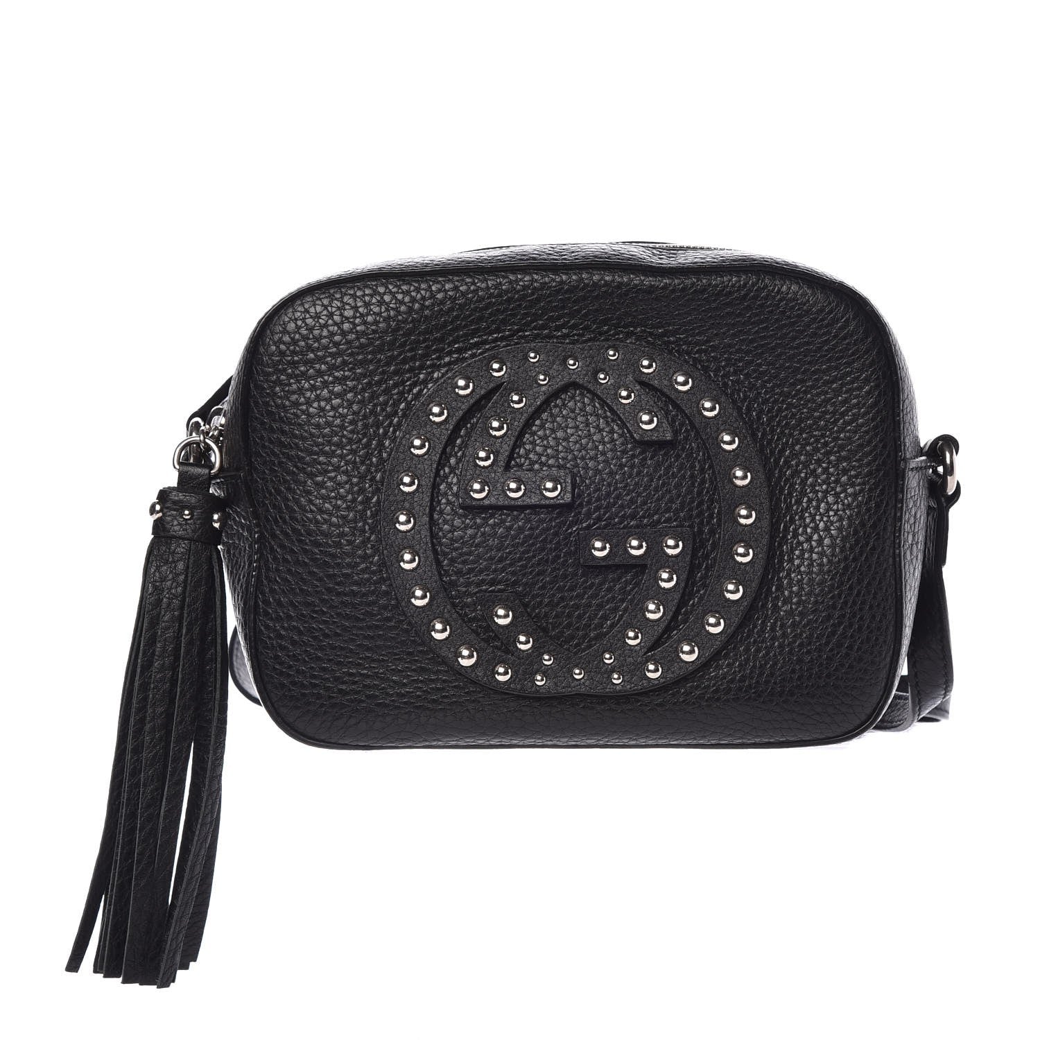 Gucci Pebbled Calfskin Studded Small Soho Disco Bag Black 1 of 7
