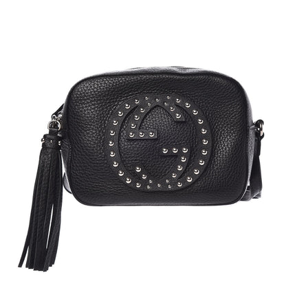 Gucci Pebbled Calfskin Studded Small Soho Disco Bag Black 1 of 7