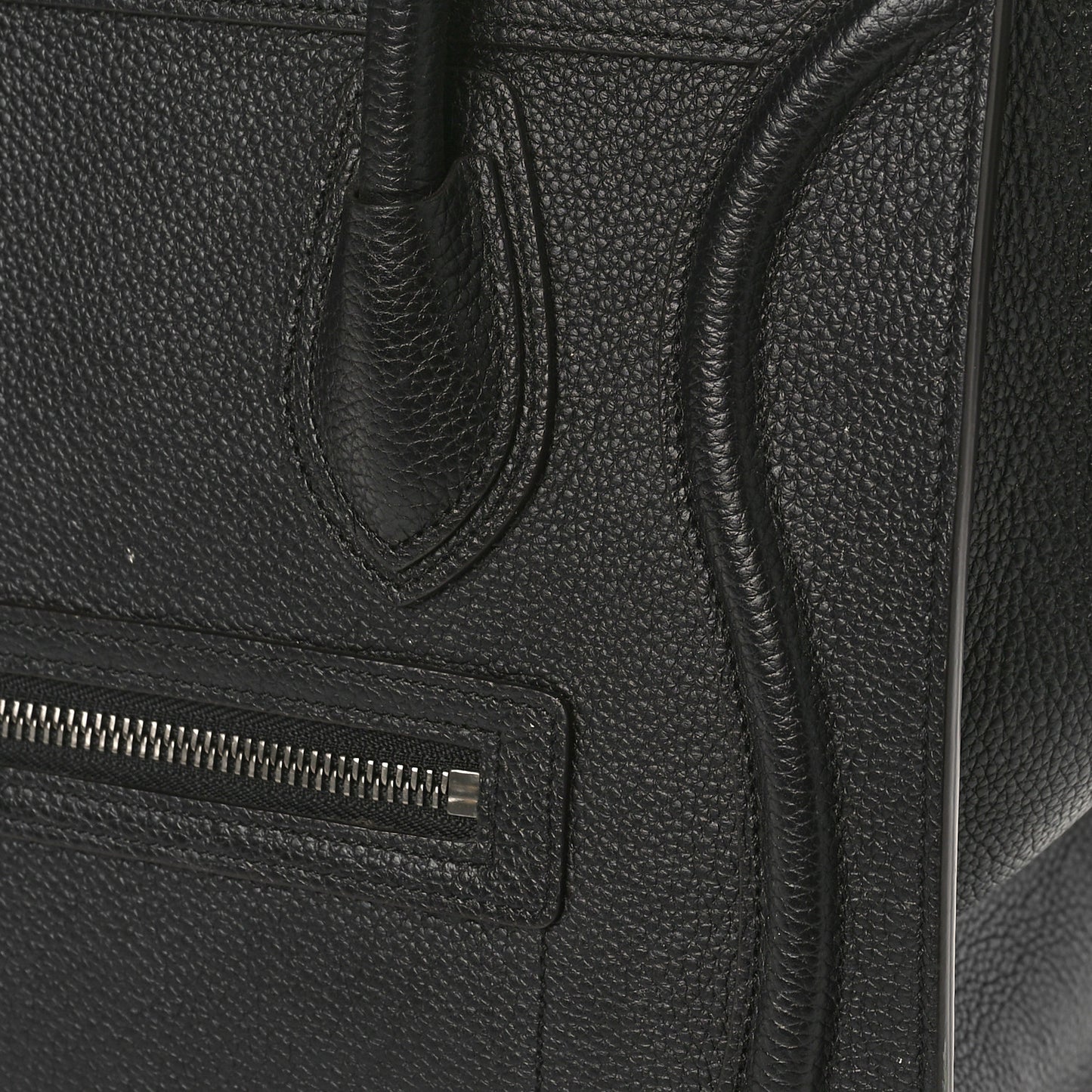 Drummed Calfskin Micro Luggage Black