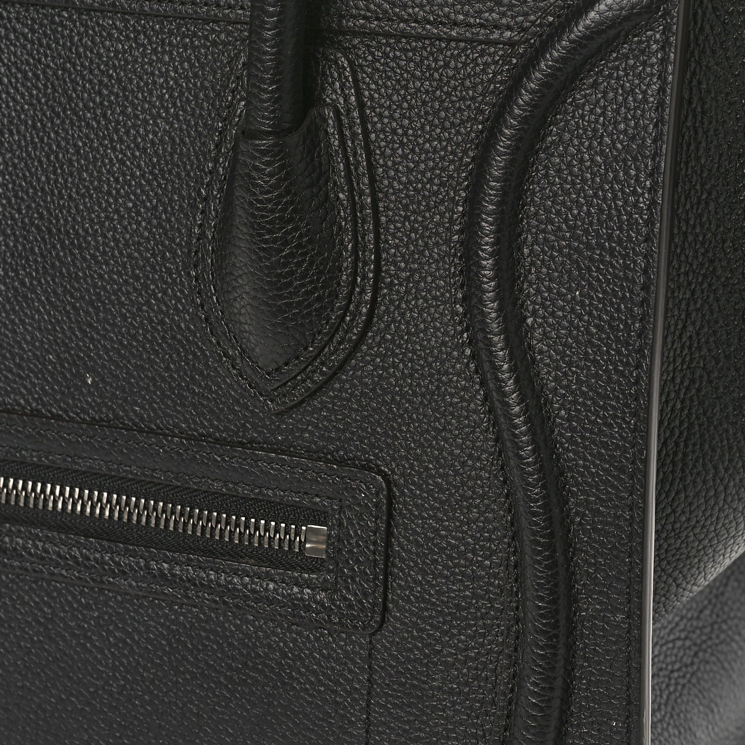 Celine Drummed Calfskin Micro Luggage Black 9 of 9