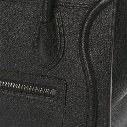 Celine Drummed Calfskin Micro Luggage Black 9 of 9