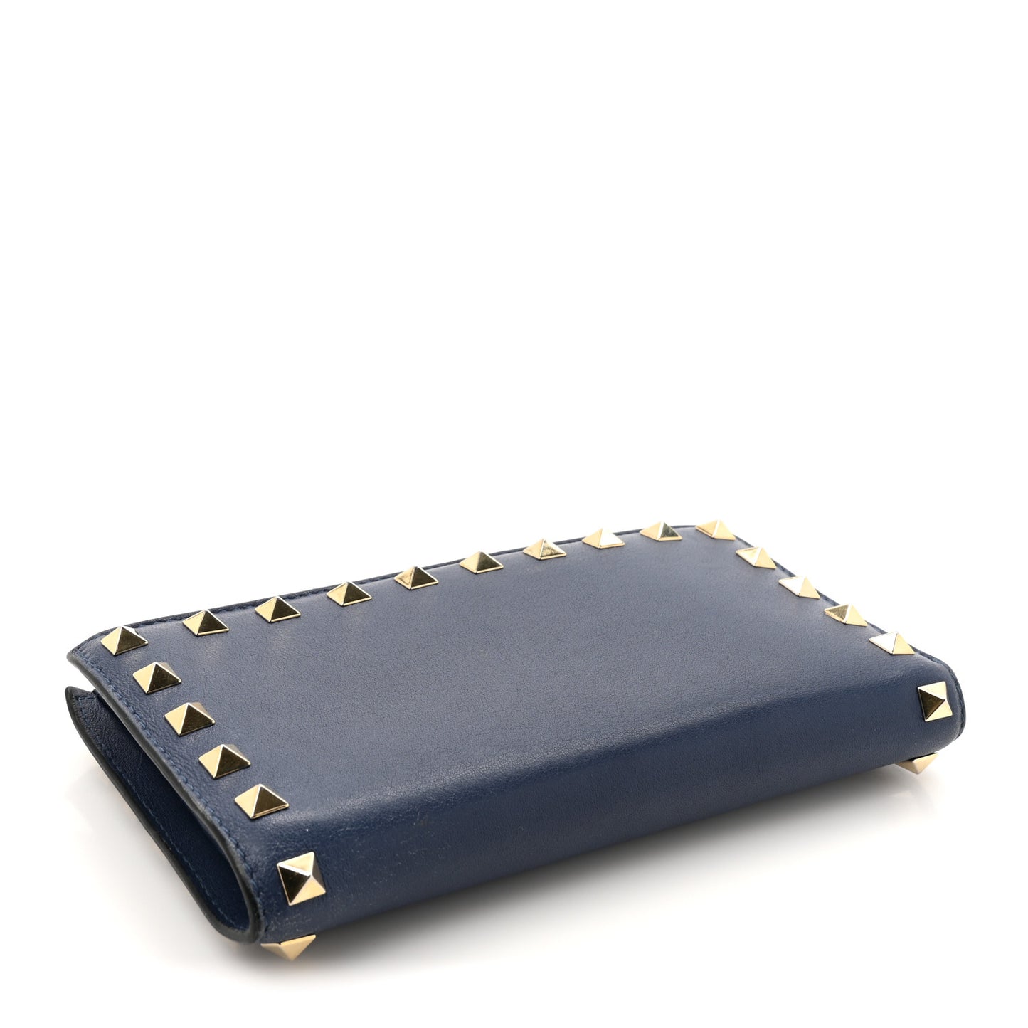 Calfskin Rockstud Continental Wallet Baltique