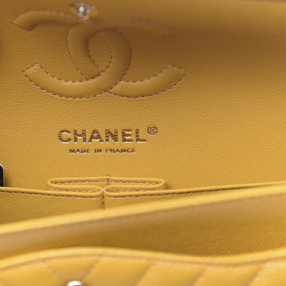 Chanel Caviar Chevron Quilted Small Double Flap Yellow 6 of 11