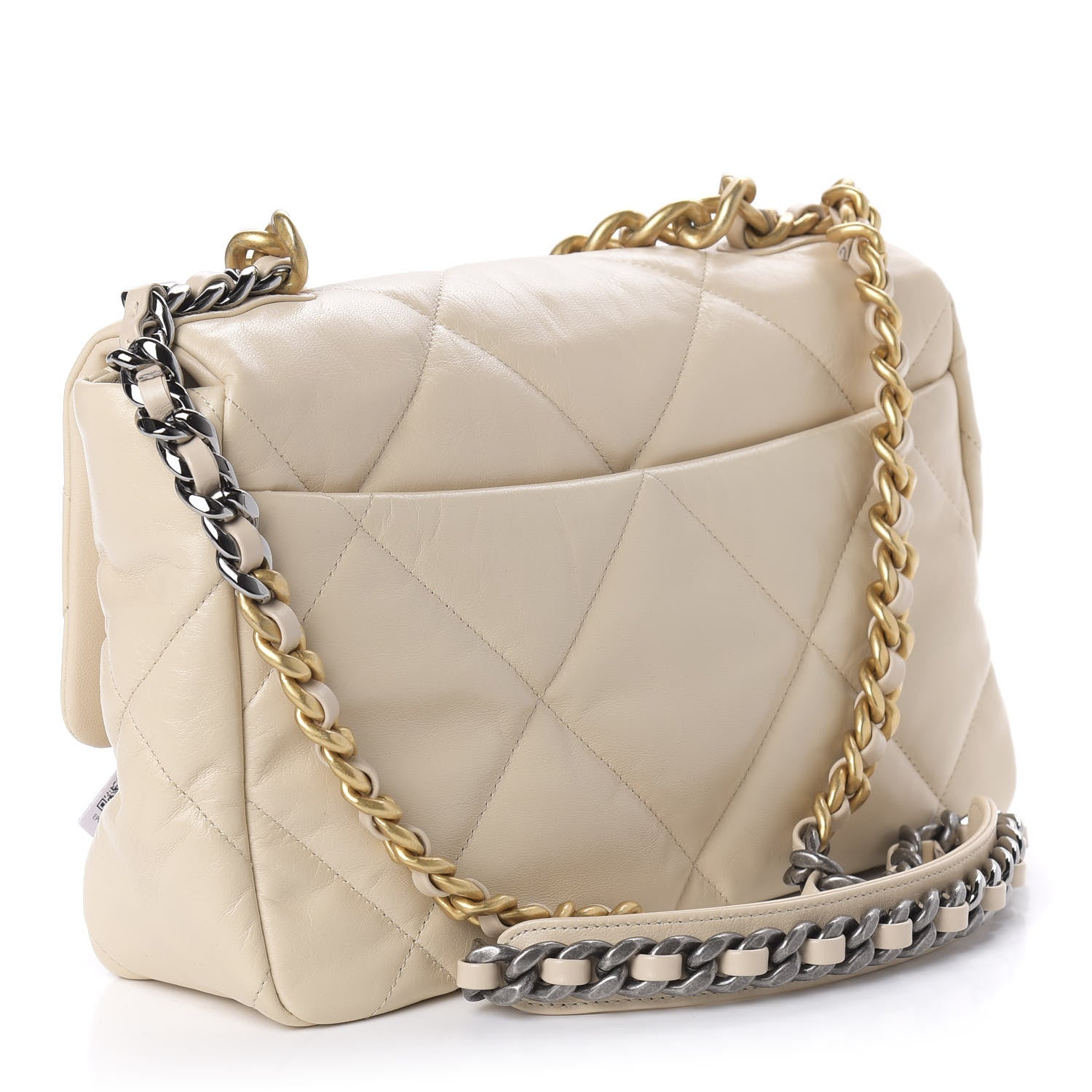 Chanel Goatskin Quilted Large 19 Flap Beige 3 of 11