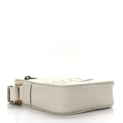 Gucci Grained Calfskin Logo Messenger Bag White 4 of 9