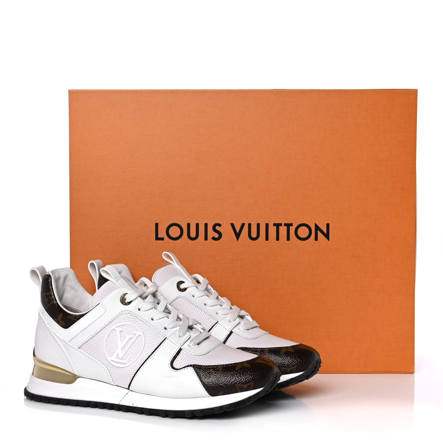 Calfskin Monogram Run Away Sneakers 38 White