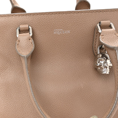Alexander McQueen Pebbled Calfskin Small Skull Padlock Zip Around Tote Taupe 13 of 14