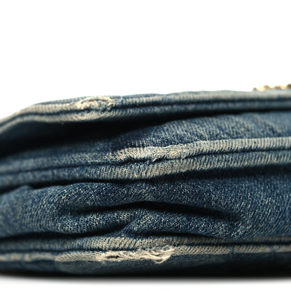 Chanel Denim Quilted Chanel 19 Wallet On Chain WOC Blue 9 of 12