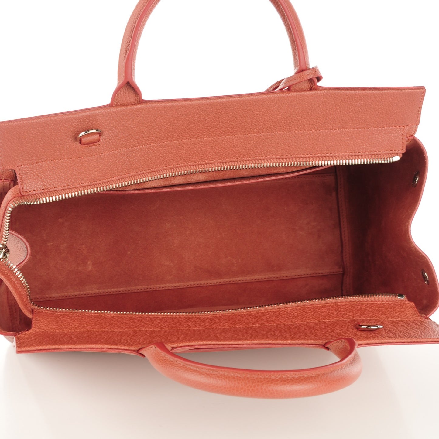 Grained Calfskin Small Cabas Rive Gauche Top Handle Bag Old Rose