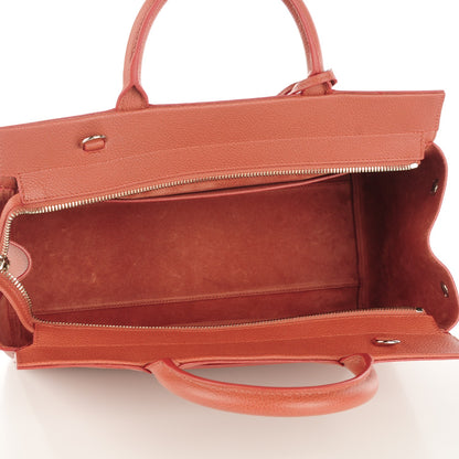 Saint Laurent Grained Calfskin Small Cabas Rive Gauche Top Handle Bag Old Rose 5 of 7