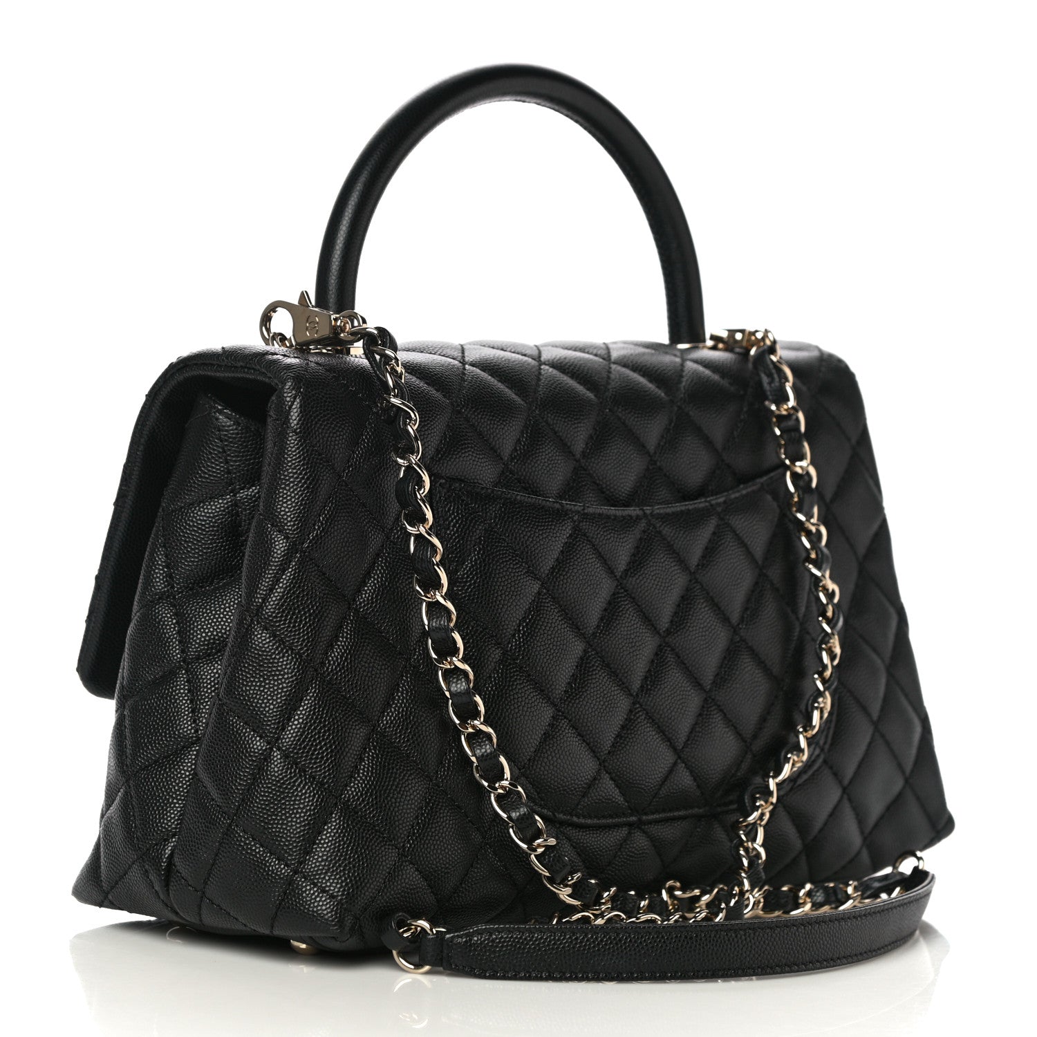 Chanel Caviar Quilted Small Coco Handle Flap Black 3 of 11