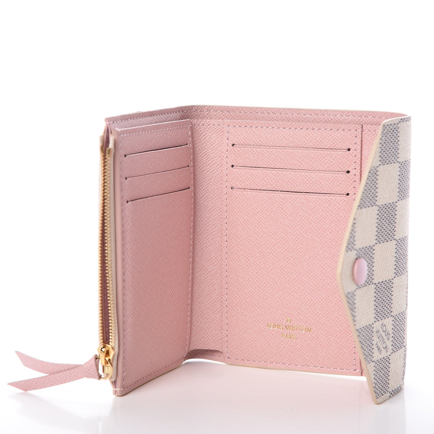 Damier Azur Victorine Wallet Rose Ballerine