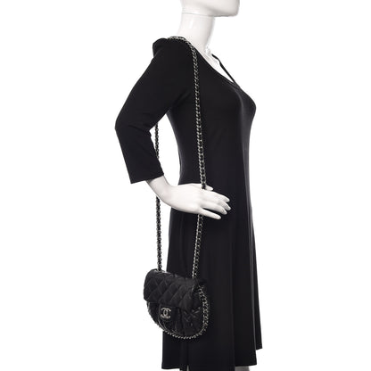Chanel Washed Lambskin Quilted Mini Chain Around Flap Black 2 of 13